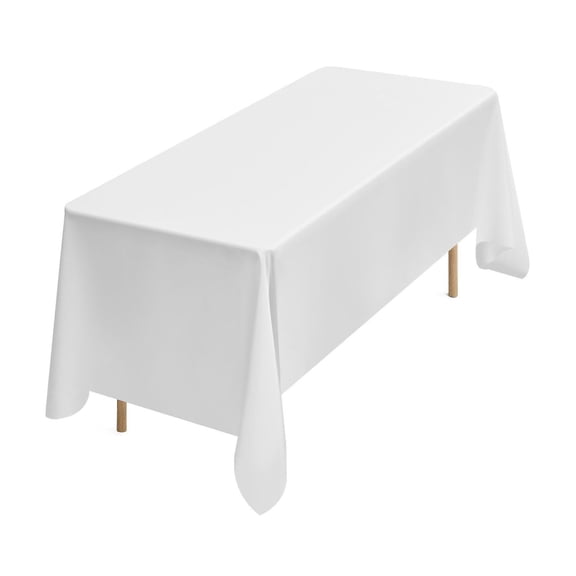 White Tablecloths for Rectangle Tables, 10 Pack, 70x120 Inch, Reusable Polyester Table Covers, Wrinkle Resistant for Wedding Party Banquet