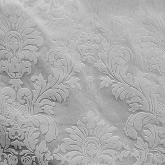 White Taffeta Flocking Damask Fabric By The Yard Drapery Home Decor Clothing
