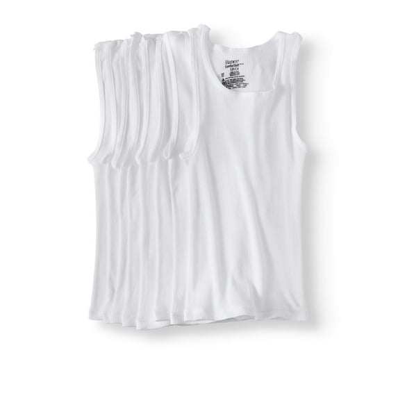 White Tagless Tank Shirt, 5 + 3 Pack (Little Boys & Big Boys)