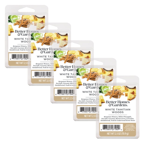 Better Homes & Gardens White Tahitian Woods Scented Wax Melts, 2.5