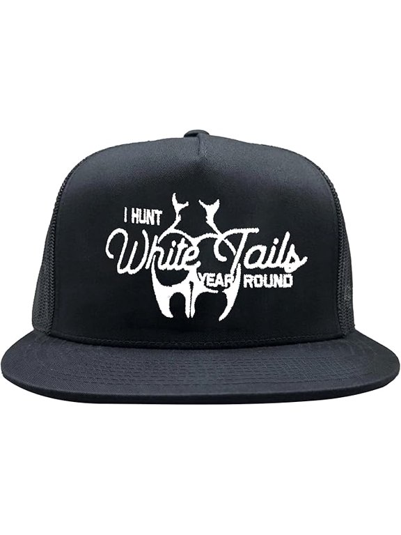 White Tail Hat, Funny Hat, Embroidered Trucker Hat, Snapback Hats for Men & Women, Gifts for Her/Him