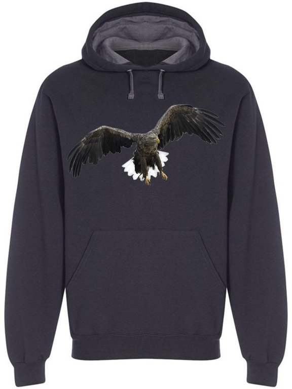 White Tailed Eagle Flying Hoodie Men -Image by Shutterstock, Male Large