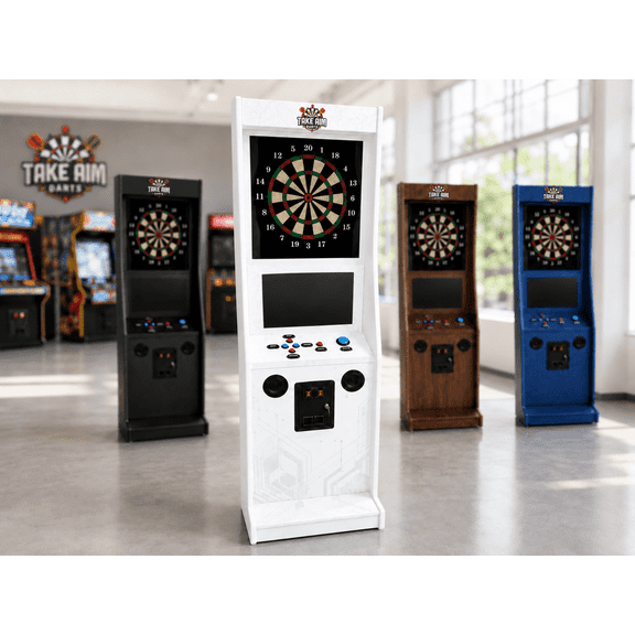 White Take Aim Dart, heavy duty commercial Grade coin operated Dart Machines