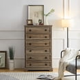 thumbnail image 1 of White Tall 6-Drawer Dresser – Modern Chest of Drawers with Easy Pull Handles & Textured Borders | Bedroom & Living Room Storage Organizer, 1 of 9