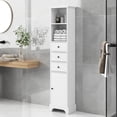 thumbnail image 1 of White Tall Bathroom Cabinet, Freestanding Storage Cabinet with 3 Drawers and Adjustable Shelf, Floor Cabinet Multifunctional Bathroom Storage Organizer Rack Stand, 1 of 15