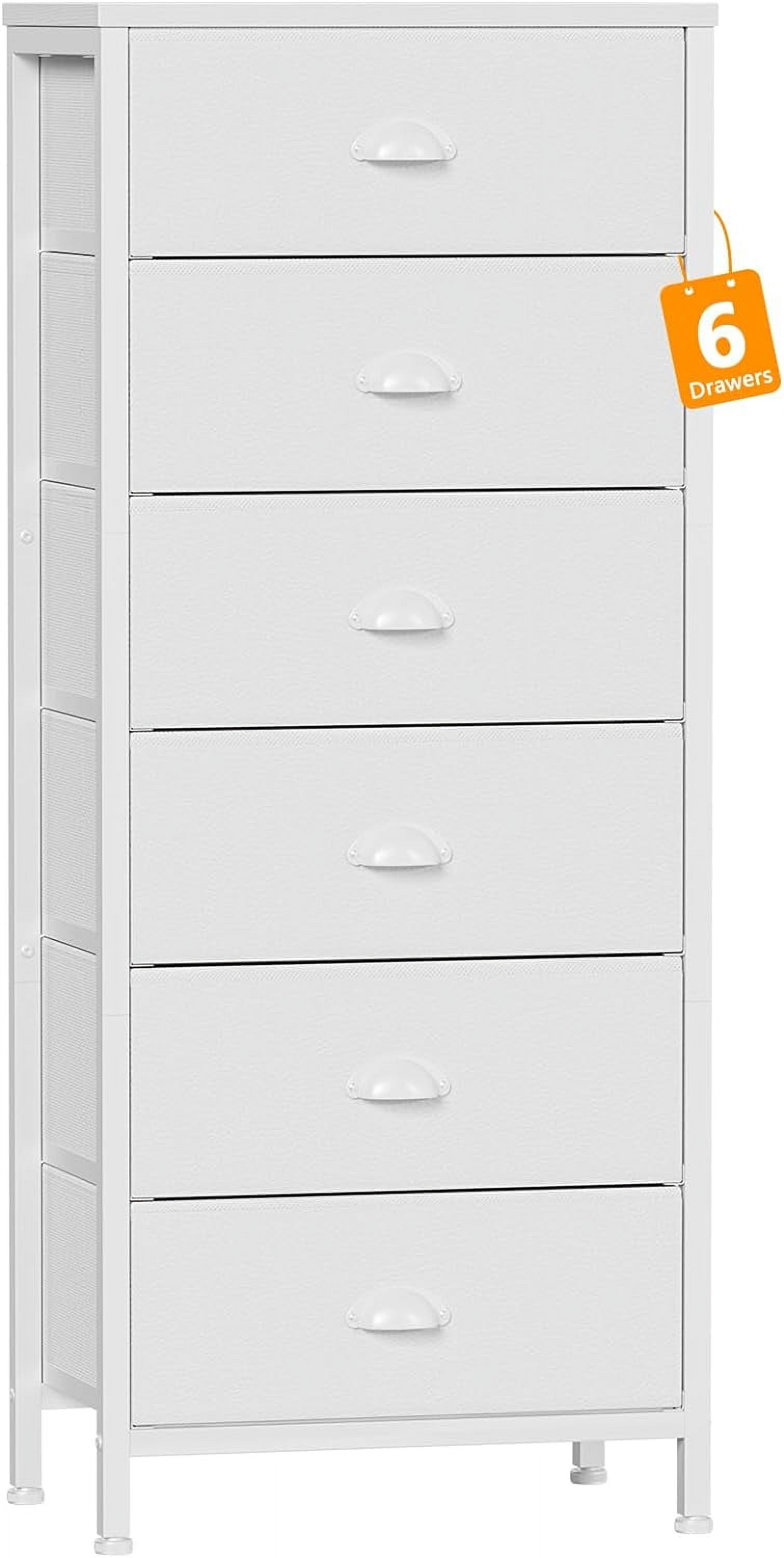 White Tall Dresser for Bedroom,Vertical Storage Tower Unit and End ...
