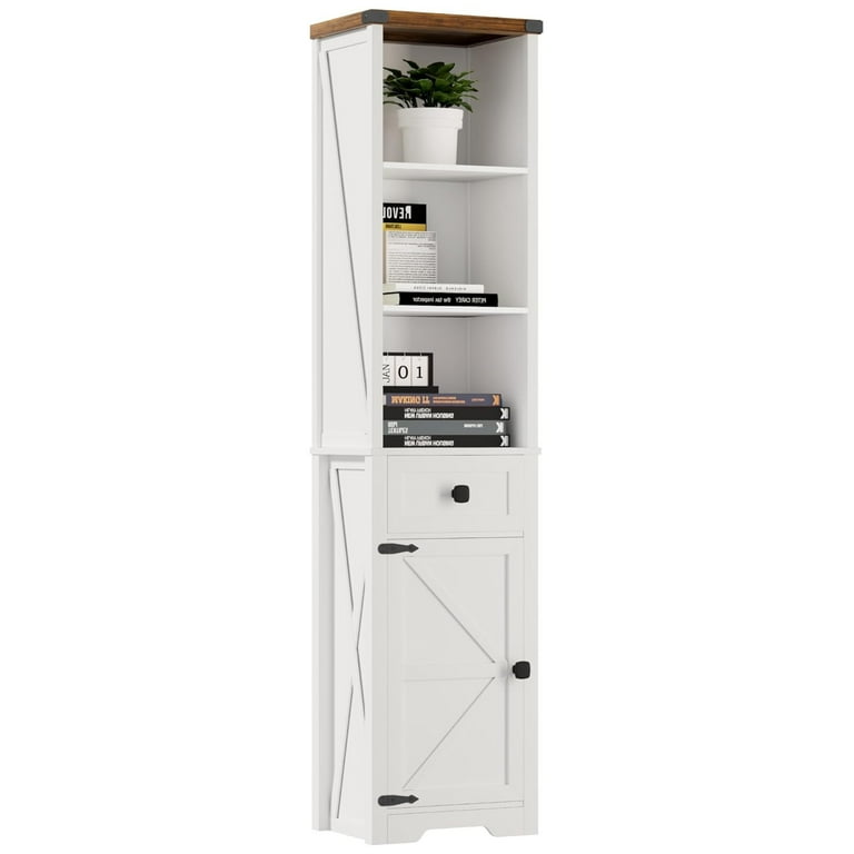 Tall narrow bookcase with doors sale