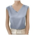 thumbnail image 1 of White Tank Top Woman with Built in Bra Ribbed Womens Tank Tops Pack Ladies V Neck Wide Strap Ice Silk Camisole Loose fit Basic Top Summer Sleeveless Shirt. for Layering Or Wearing Alone for A Look., 1 of 3