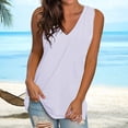 thumbnail image 1 of White Tank Top Women Sleeveless Oversized T-Shirt,Summer V-Neck Loose Cotton Vest Top,Casual Solid Color Sleeveless Shirt White,XXXL, 1 of 5