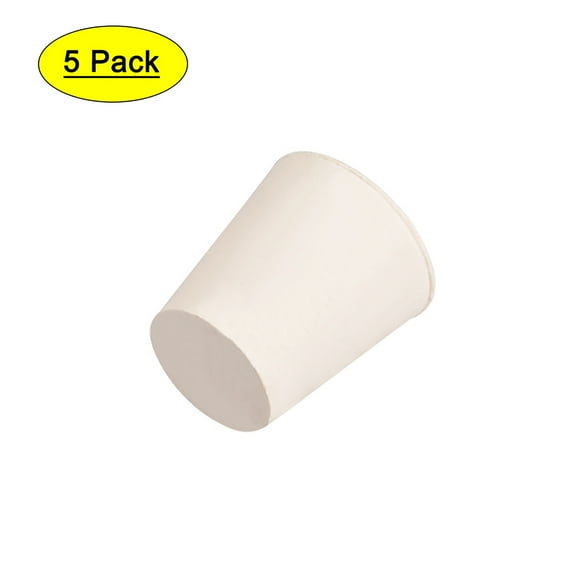 White Tapered Shaped Solid Rubber Stopper for Lab Tube Stopper Size 4 5Pcs