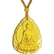 White Tara Manjushri Buddha Guanyin Crystal Pendant Buddha Amulet Gemstones NecklaceShakyamuni,Chain 65Cm