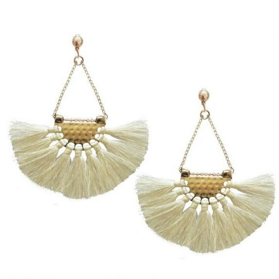 White Tassel Earrings