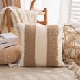 thumbnail image 1 of White Tassel Pillowcase - 45x45cm Soft Decorative Pillow Cover with Embroidered Tassel Design, Hidden Zipper, for Bed, Sofa, Living Room, Office, 1 of 6
