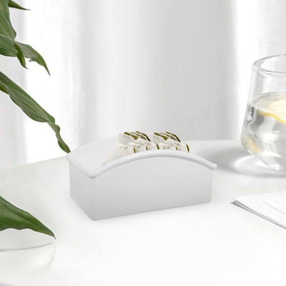 White Tea Bag Storage Container for Coffee Station with Wear Resistant Material