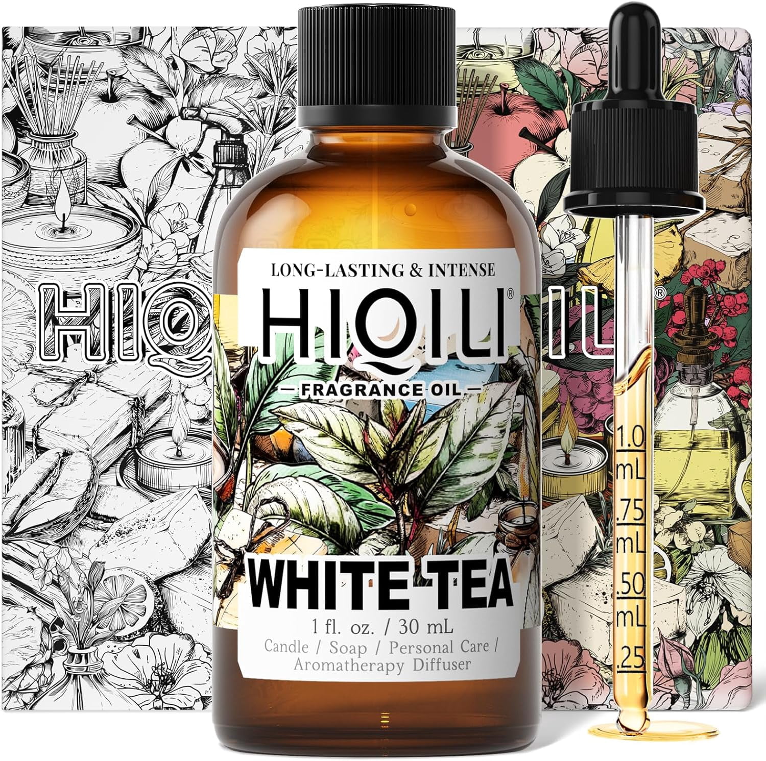 White Tea Fragrance Oil for Essential Oil Diffuser, DIY Candle & Soap Making, Blend to Perfume & Air Freshener Spray - 1 Fl Oz