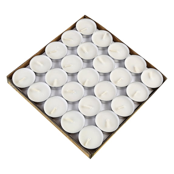 White Tea Lights Candles Set - 50pcs Tealight Candles Votive Soy Candles with Cotton Wick for Home Decoration, Wedding, Emergencies, Shabbat