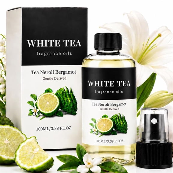 White Tea Luxury Diffuser Oil Refill, Hotel-Inspired Fragrance Oil with Bergamot, White Tea, Lily of the Valley & Musk Notes, Long-Lasting Scent for Waterless & Reed Diffusers & Room Sprays