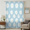 thumbnail image 1 of White Teal Daisy Sheer Curtains 45 Inches Long, Spring Summer Floral Farmhouse Light Filering Curtains, Breathable Simi Curtain Privacy Drapes for Kitchen Bathroom Lightweight Small Window Treatment, 1 of 9