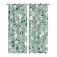 thumbnail image 1 of White Teal Spring Floral Kitchen Curtains 84 Inch Length, Watercolor Flowers Summer Botanical Grommet Top Bedroom Living Room Curtains, Light Filtering Cafe Curtain Drapes 2 Panels Set 84''x84'', 1 of 9
