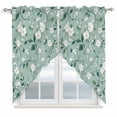 thumbnail image 1 of White Teal Spring Floral Kitchen Window Curtains, Swag Curtains Valance for Bedroom Living Room Bathroom, Watercolor Flowers Summer Botanical Rod Pocket Window Curtain Block Drapes 2 Panels 36"x63", 1 of 9