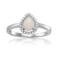 thumbnail image 1 of White Opal Teardrop Halo Ring, 1 of 11