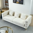 White Teddy (Ivory) ExtraLarge 81 Inch 3 Seater Sectional Sofa Ultra