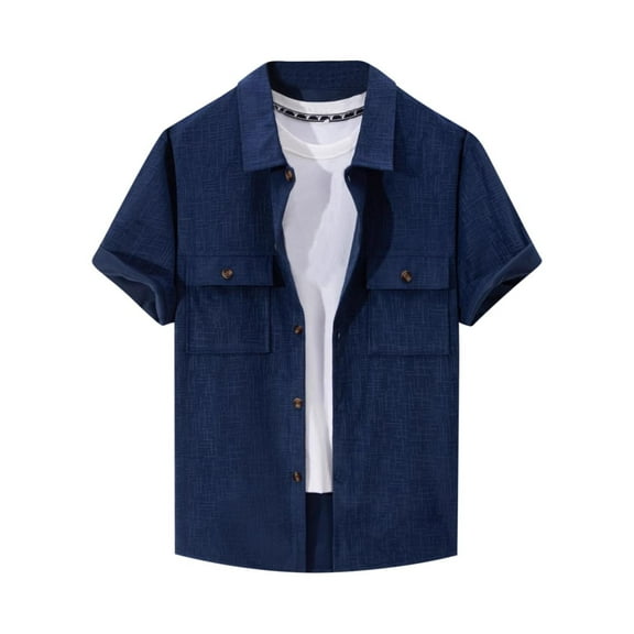 White Tee Shirt Tall T Shirts for Men Mens Casual Button Down Shirts Big and Tall Short Sleeve Fashion Tops Men's Plus Size Regular Fit Resort Cruise Top