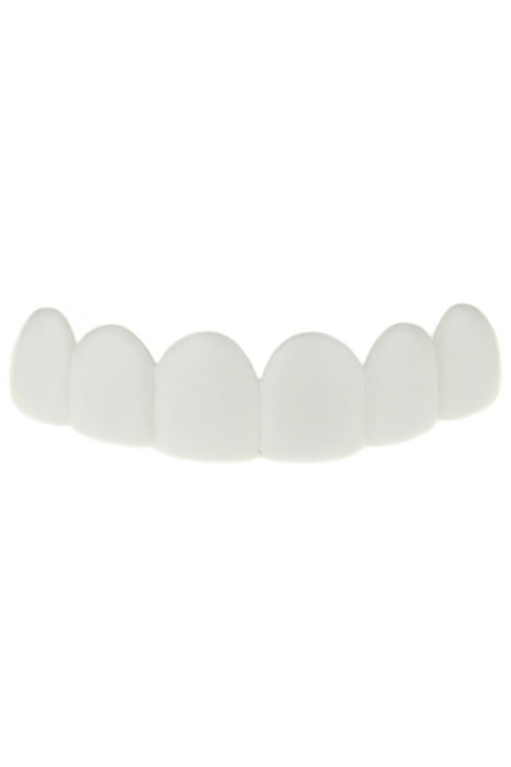 White Teeth Grillz Top Teeth Bright Smile 6 Top Upper Pre-Made Instant Grills
