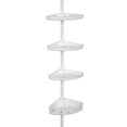 White Tension Pole Shower Caddy with 4 Shelves, 60" to 97", Mainstays