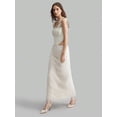thumbnail image 1 of White Textured Feather Fringe Maxi Skirt For Evening Party Wedding Guest, 1 of 8