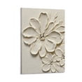 thumbnail image 1 of White Textured Flower Canvas Wall Art, Neutral Floral Abstract Print, Modern Minimalist Flower Artwork, Black and White Botanical Wall Decor for Living Room Bedroom, 1 of 7