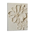 thumbnail image 1 of White Textured Flower Canvas Wall Art, Neutral Floral Abstract Print, Modern Minimalist Flower Artwork, Black and White Botanical Wall Decor for Living Room Bedroom, 1 of 7