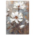 thumbnail image 1 of White Textured Flowers Canvas Elegant Floral Wall Art by Art Remedy, Gallery Wrapped, 24" x 36", 1 of 7