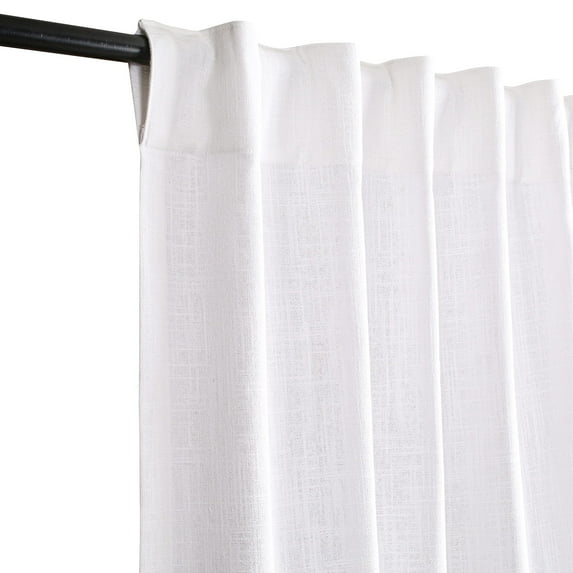 Bedding Craft White Cotton Canvas Tab Top Window Curtains, Farmhouse Drapes, Set of 2, 50" x 72"