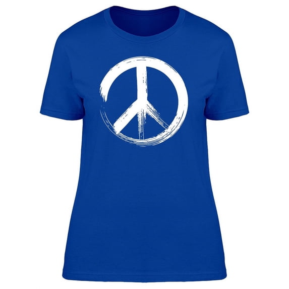 White Thick Brush Peace T-Shirt Women -Image by Shutterstock, Female x-Large