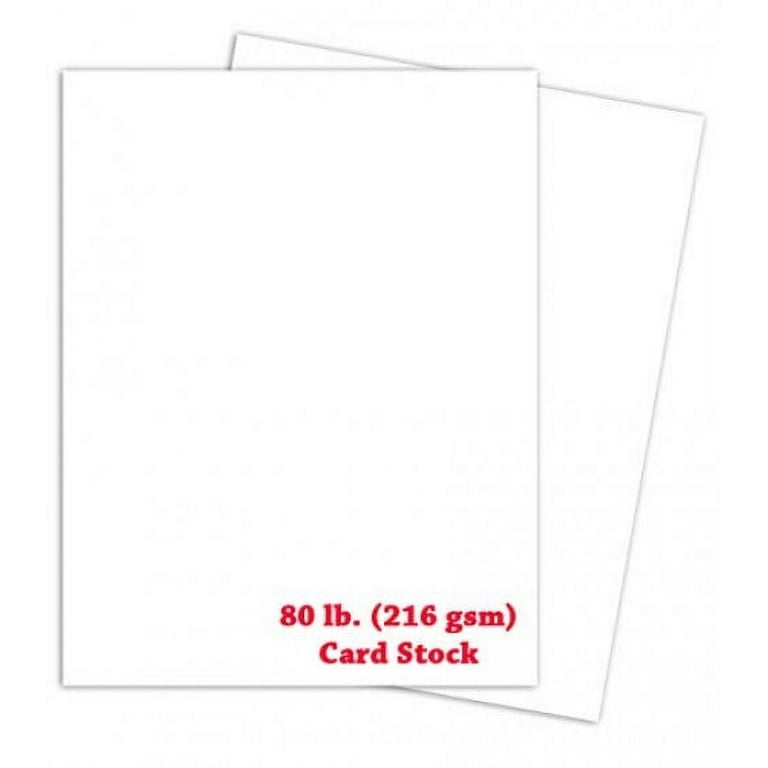 White Card Stock Paper | 8.5 x 11 inch Thick Heavy Weight Smooth Cardstock | 50 Sheets per Pack | 80lb Cover (216gsm)