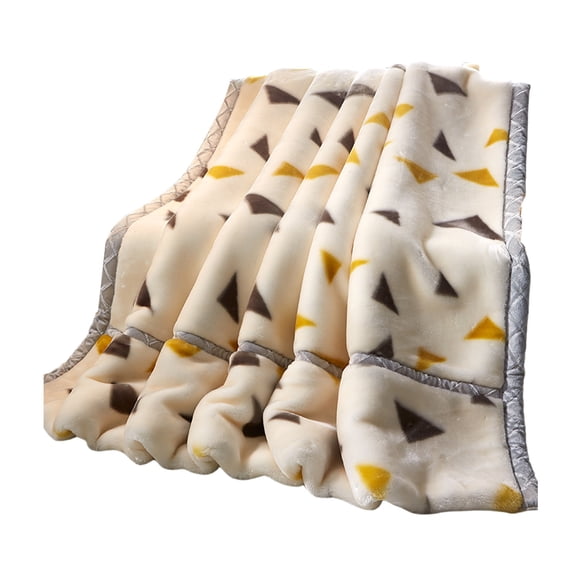 White Thick Raschel Blanket Winter Warm Flannel Cover Bed Sheet Double Layer Anti Static Cloud Blanket Polyester Material For Sofa Bed 59.06X78.74 Inches