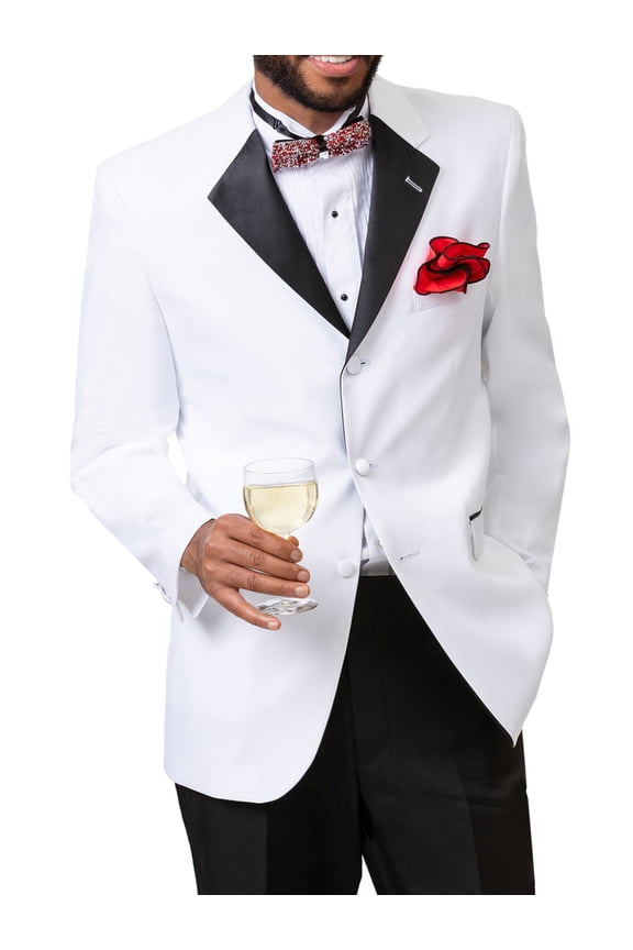 White Three Button Classic Long Fit Tuxedo TUX113