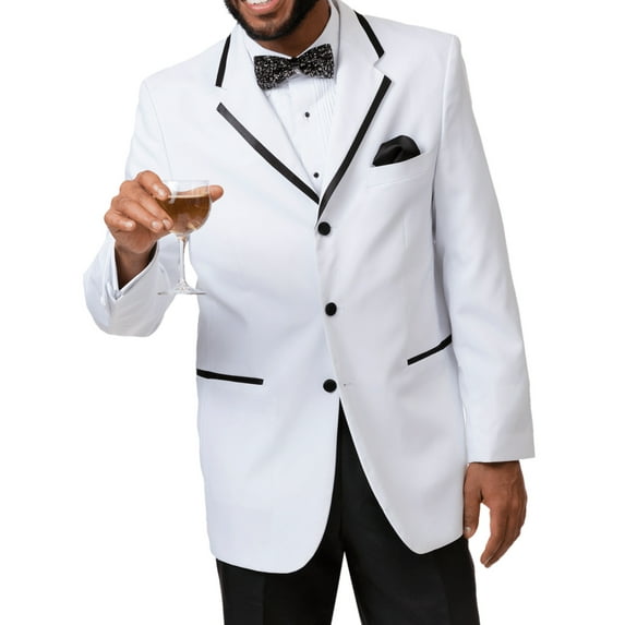 White Three Button Classic Regular Fit Tuxedo TUX108