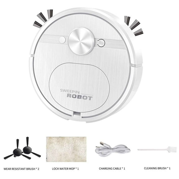 White Three In One Intelligent Sweeper Robot For Home Suction And Mopping Cleaning