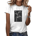 thumbnail image 1 of White Three Ravens Moon Vintage Tarot Style Graphic Tees Print Tshirt Shirts Mystical Crow Lover Tops S-5XL, 1 of 5