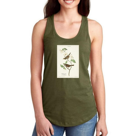 White-Throated Sparrow Racerback Tank Women -John James Audubon Designs, Female x-Large