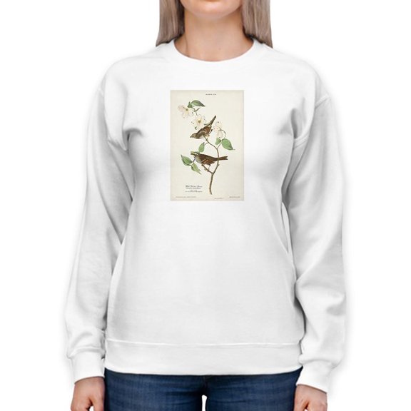 White-Throated Sparrow Sweatshirt Women -John James Audubon Designs, Female 5X-Large