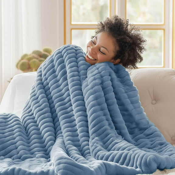 White Throw Blanket for Couch - GentleSoft Cozy Blanket for Women, Cute Fleece Throws for Girls, Teacher Gifts Birthday Gifts for Women Men Mom, Room Home Dorm Decor, Off White, 50x60 Inches