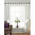 thumbnail image 1 of White Tie Top Sheer Tissue Curtain With Tie Back / Drape / Panel - 63" - Pair, 1 of 3