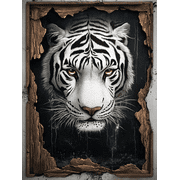 White Tiger Animal Portrait Decoration Painting/Canvas Art  Perfect for Living Room  Bedroom offee Shop  Bar  Gallery  Apartment  and Conference Room Decoration.