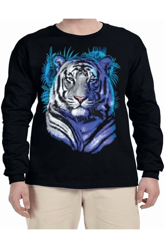 White Tiger Animal Zoo Wildlife Nature T-shirt Mens Graphic Tees Long Sleeve Tee Shirt