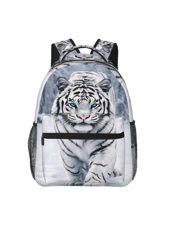 White Tiger Backpack Lightweight Travel Bag for Men and Women