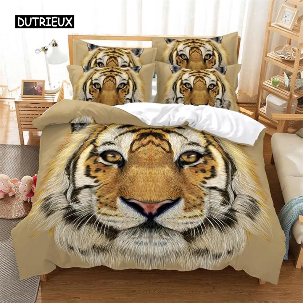 White Tiger Bedding Set Duvet Cover Set 3d Bedding Digital Printing Bed
