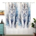 thumbnail image 1 of White Tiger Blackout Curtain Panels 63x55in Drapes Privacy Assured for Living room Bedroom Bathroom 2 panels set, 1 of 5